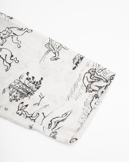 Black Sign “Playing Animal” Full Open Surgeon Shirt - Ivory - Standard & Strange