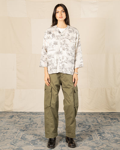 Black Sign “Playing Animal” Full Open Surgeon Shirt - Ivory - Standard & Strange