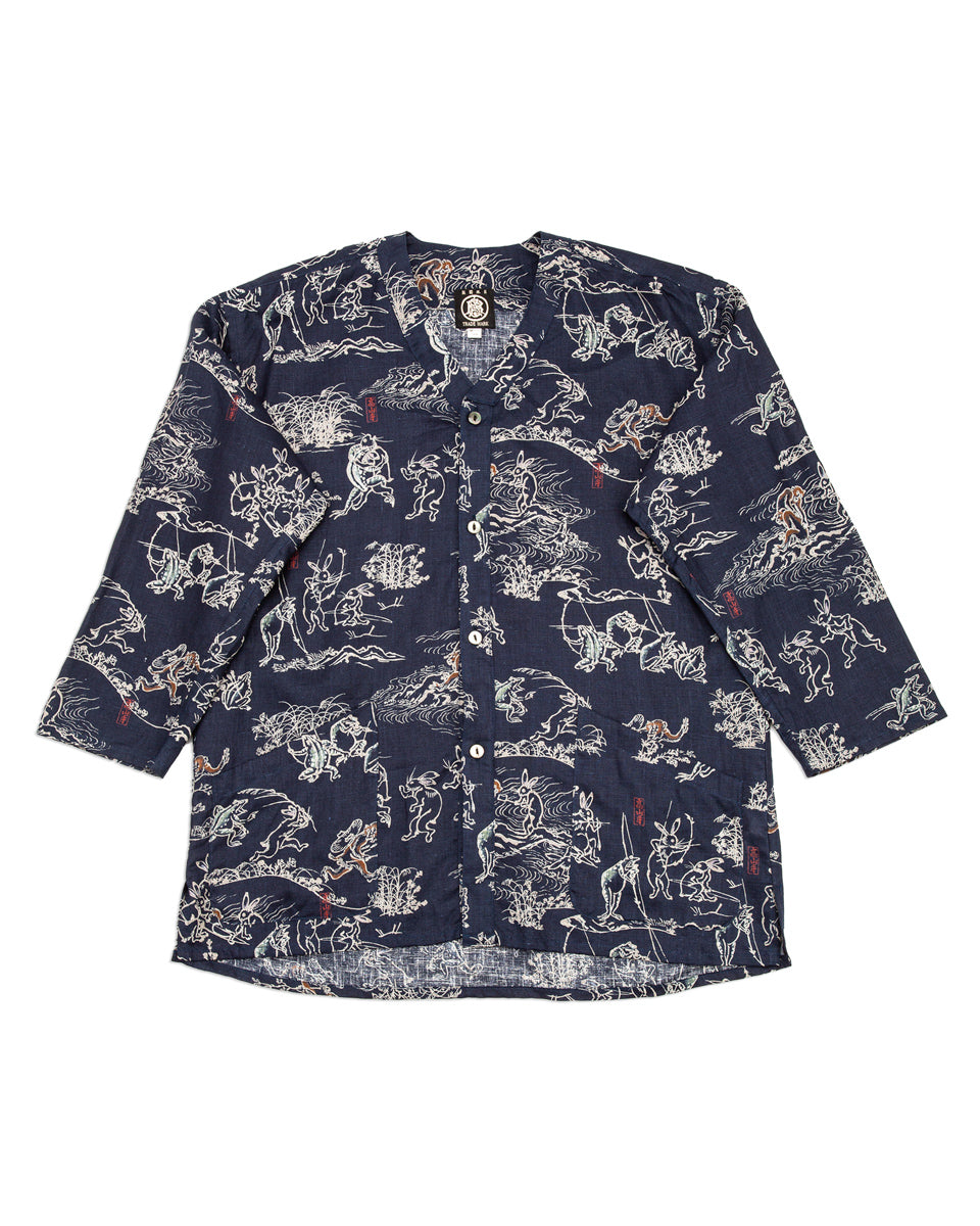 Black Sign “Playing Animal” Full Open Surgeon Shirt - Moonlight Blue - Standard & Strange