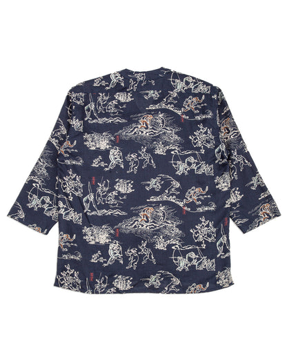 Black Sign “Playing Animal” Full Open Surgeon Shirt - Moonlight Blue - Standard & Strange