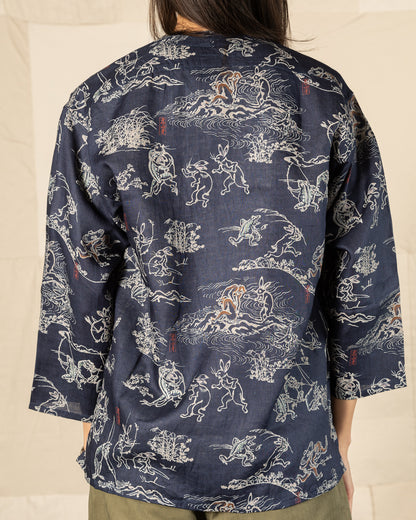 Black Sign “Playing Animal” Full Open Surgeon Shirt - Moonlight Blue - Standard & Strange