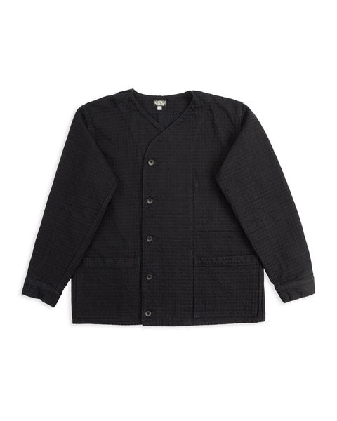 Black Sign "Sashiko" 15.5oz Black Denim Croft Jacket - Midnight Black - Standard & Strange