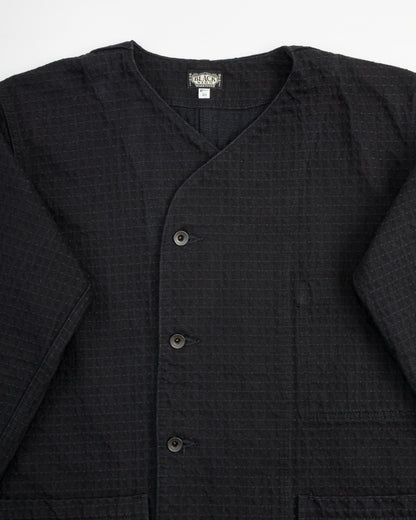 Black Sign "Sashiko" 15.5oz Black Denim Croft Jacket - Midnight Black - Standard & Strange