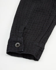 Black Sign "Sashiko" 15.5oz Black Denim Croft Jacket - Midnight Black - Standard & Strange