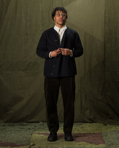 Black Sign "Sashiko" 15.5oz Black Denim Croft Jacket - Midnight Black - Standard & Strange