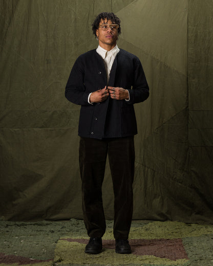 Black Sign "Sashiko" 15.5oz Black Denim Croft Jacket - Midnight Black - Standard & Strange