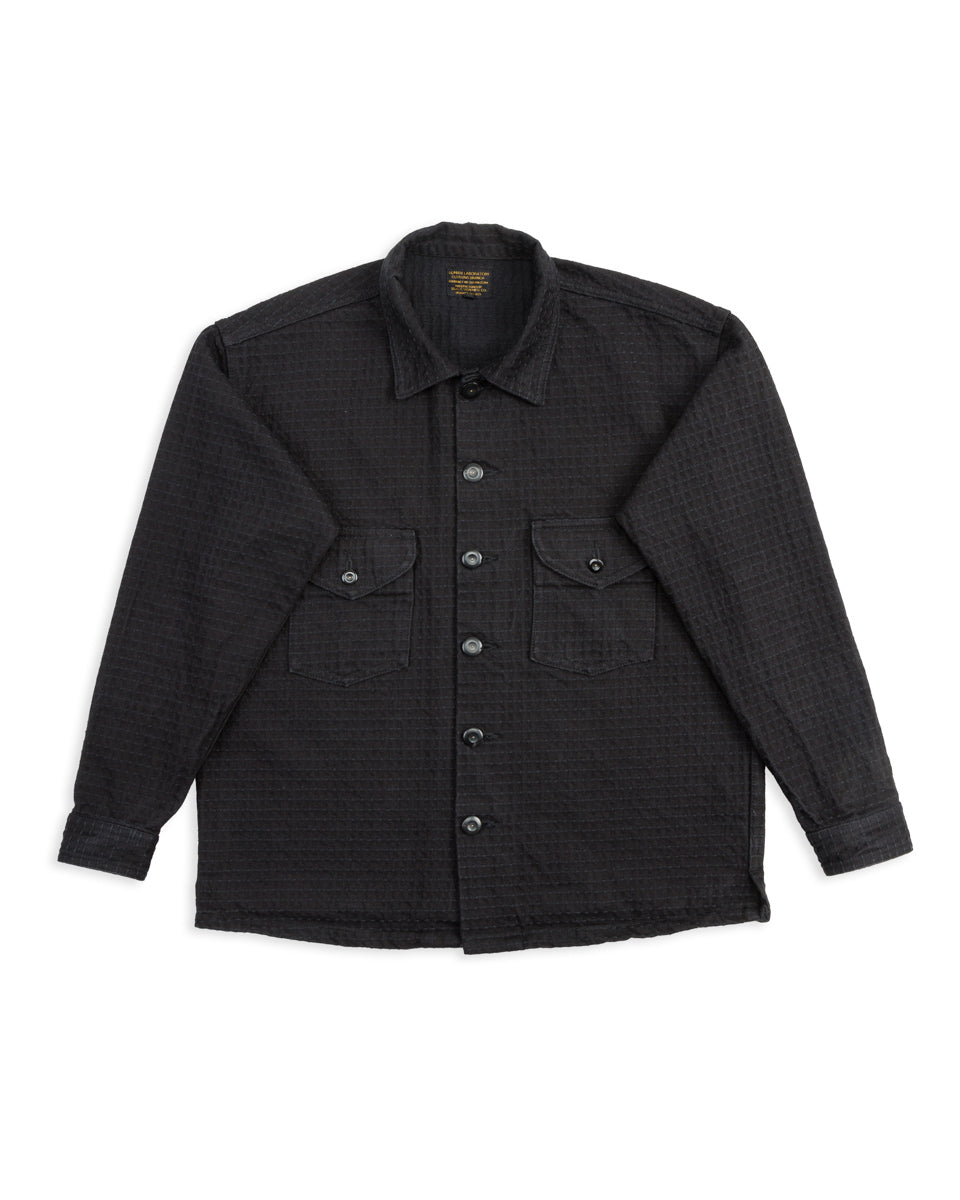 Black Sign "Sashiko" 15.5oz Black Denim Shirt - Midnight Black - Standard & Strange