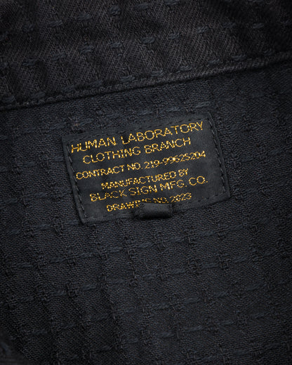 Black Sign "Sashiko" 15.5oz Black Denim Shirt - Midnight Black - Standard & Strange