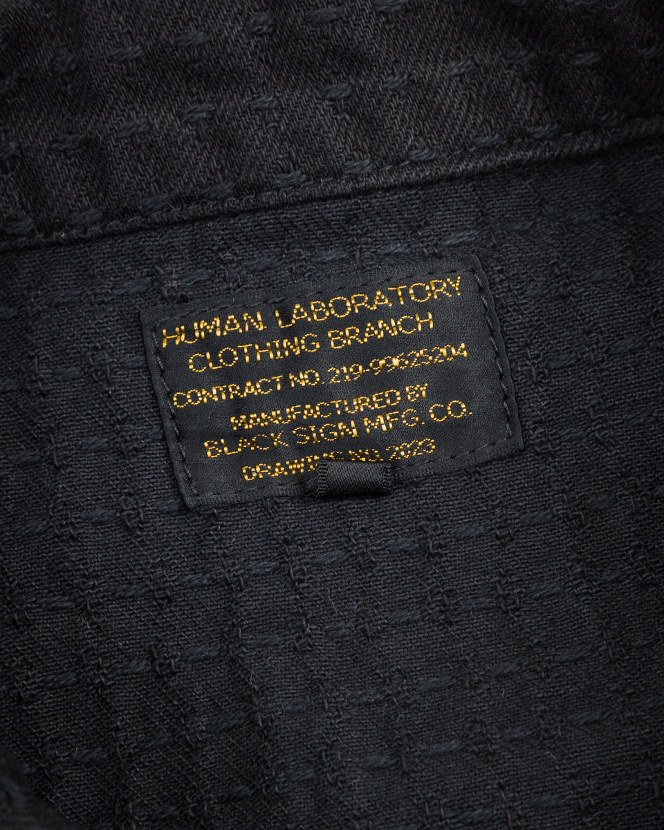 Black Sign "Sashiko" 15.5oz Black Denim Shirt - Midnight Black - Standard & Strange