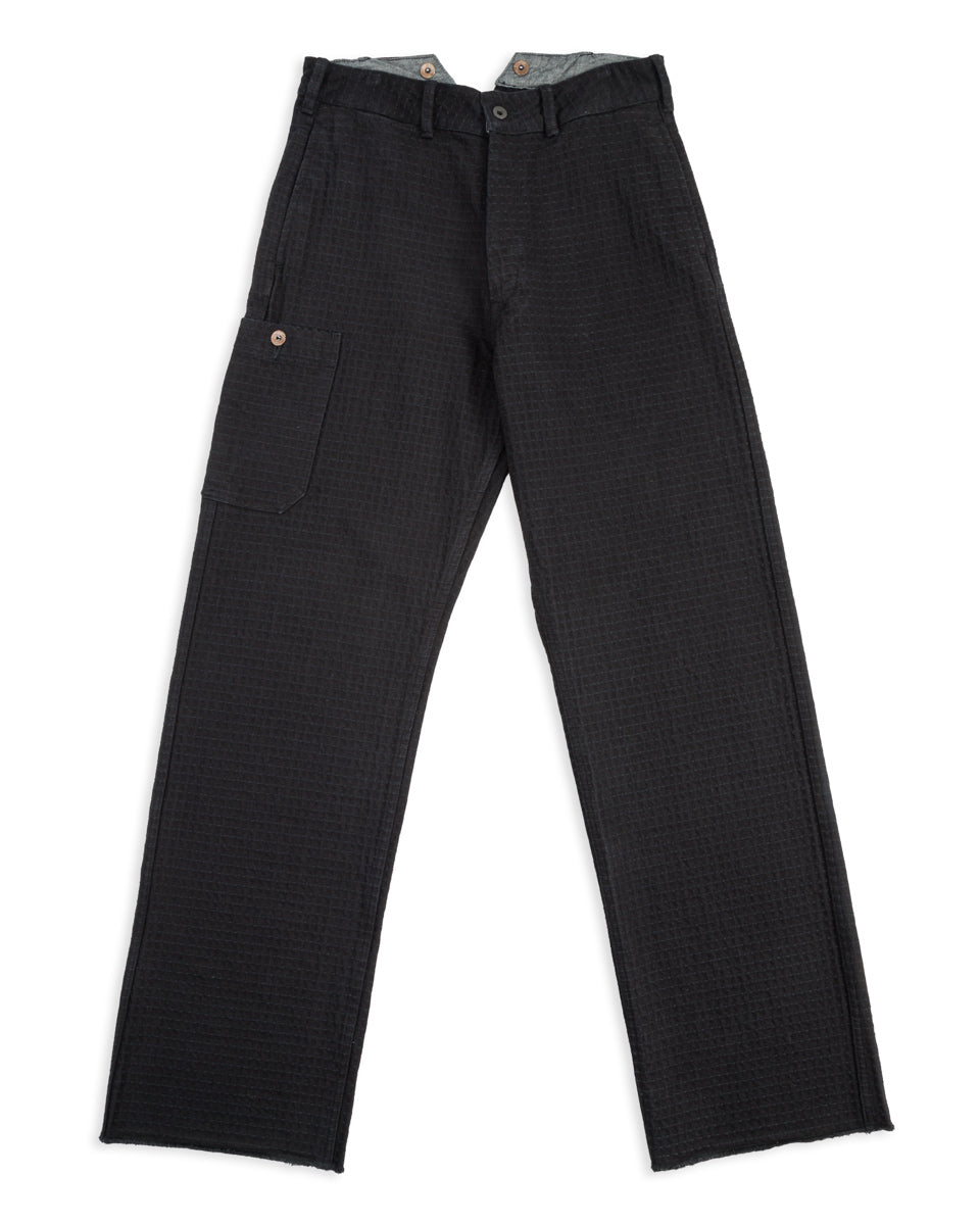 Black Sign "Sashiko" 15.5oz Denim Croft Pants - Midnight Black - Standard & Strange