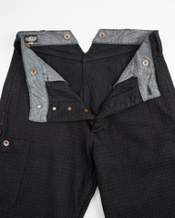 Black Sign "Sashiko" 15.5oz Denim Croft Pants - Midnight Black - Standard & Strange