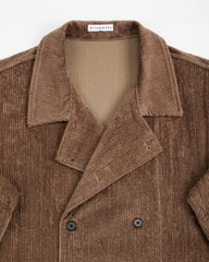 Blluemade Double Breasted Coat - Smoke Italian Cotton Corduroy - Standard & Strange