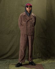 Blluemade Double Breasted Coat - Smoke Italian Cotton Corduroy - Standard & Strange