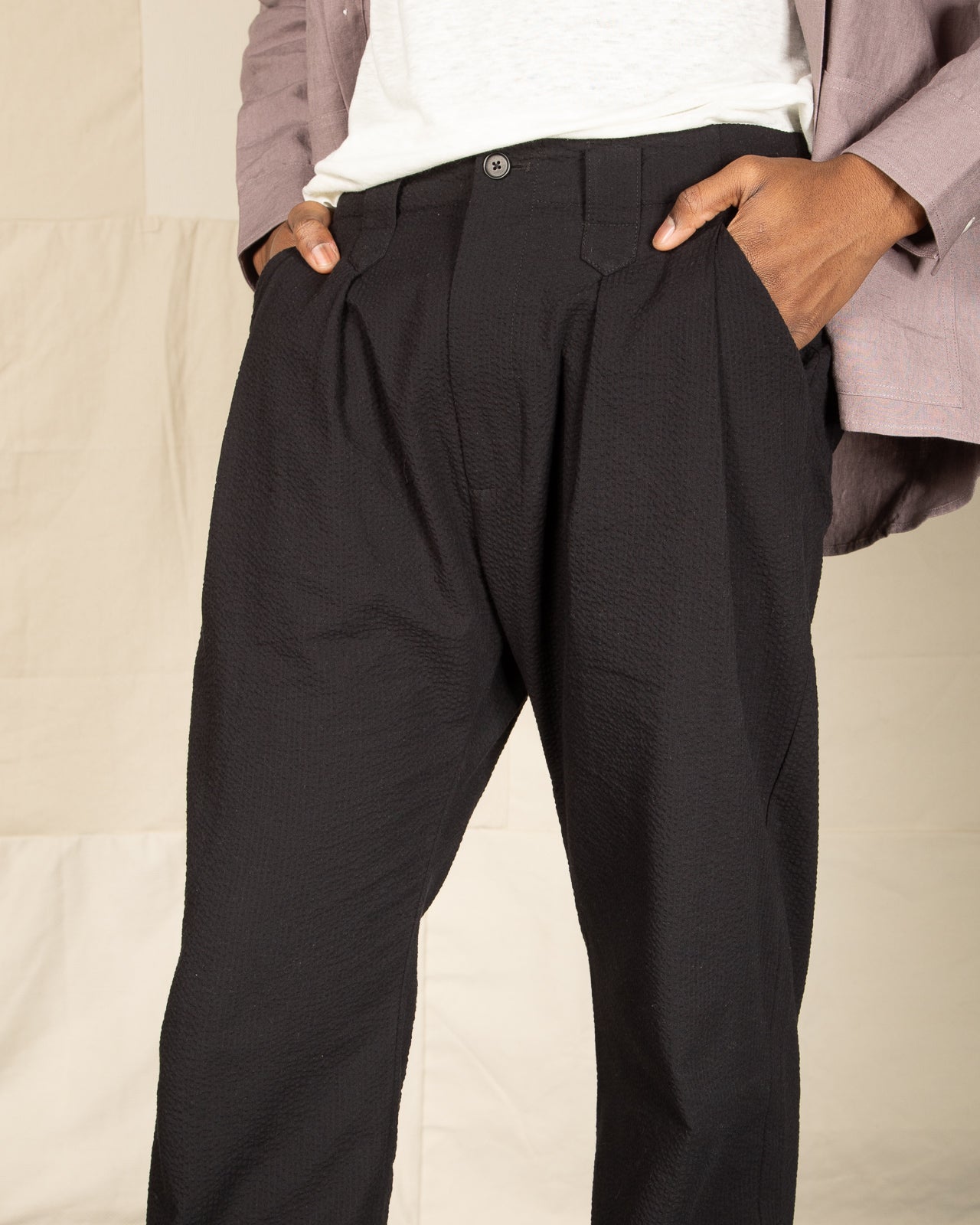 Blluemade Hollywood Pant - Black Cotton Seersucker - Standard & Strange