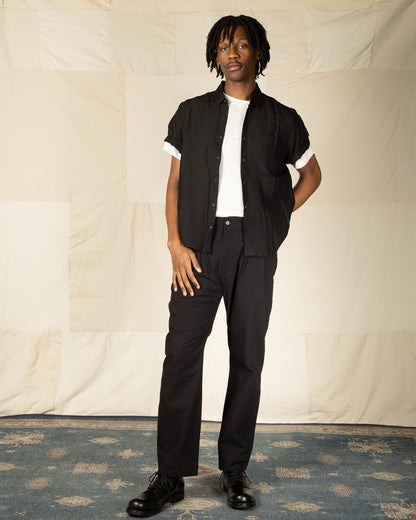 Blluemade Short Sleeve Shirt - Lightweight Black Belgian Linen - Standard & Strange