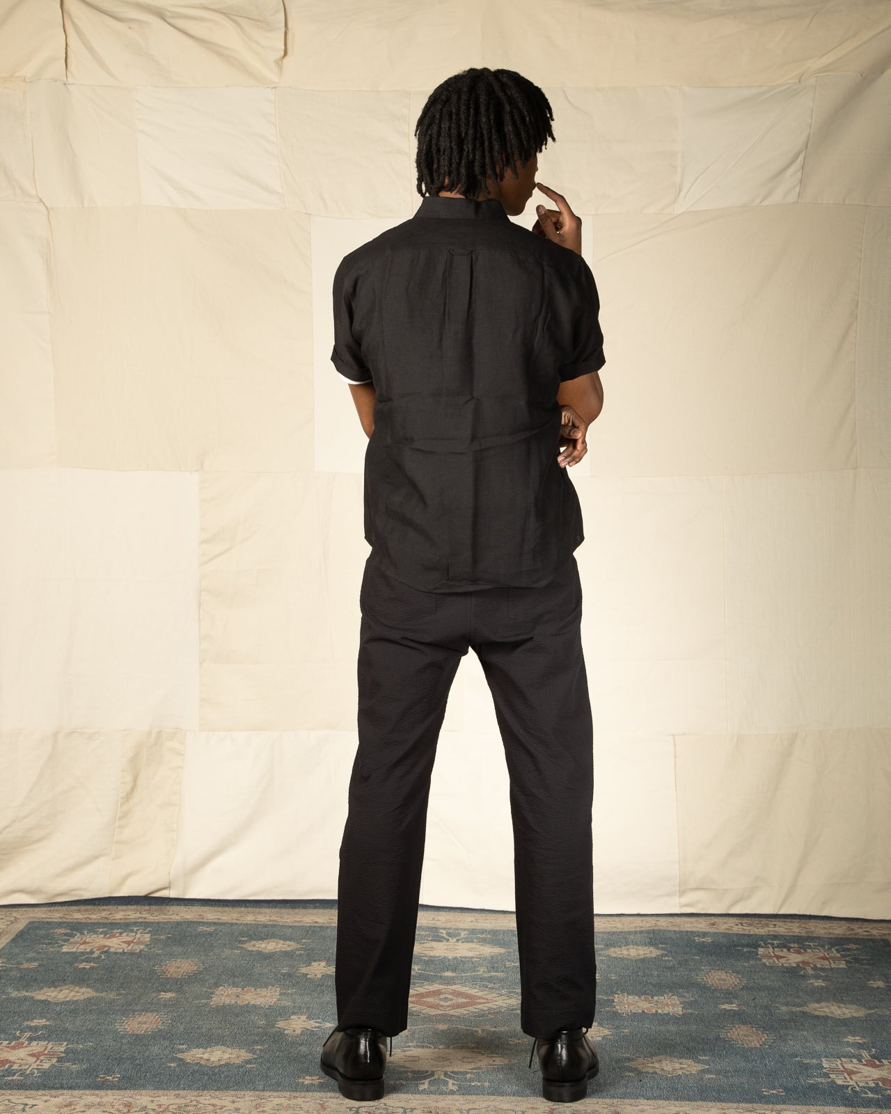 Blluemade Short Sleeve Shirt - Lightweight Black Belgian Linen - Standard & Strange