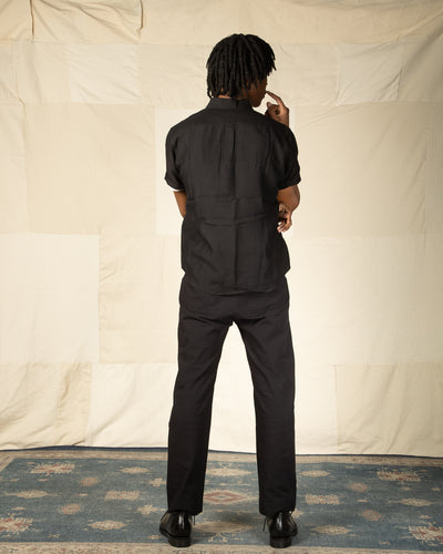 Blluemade Short Sleeve Shirt - Lightweight Black Belgian Linen - Standard & Strange