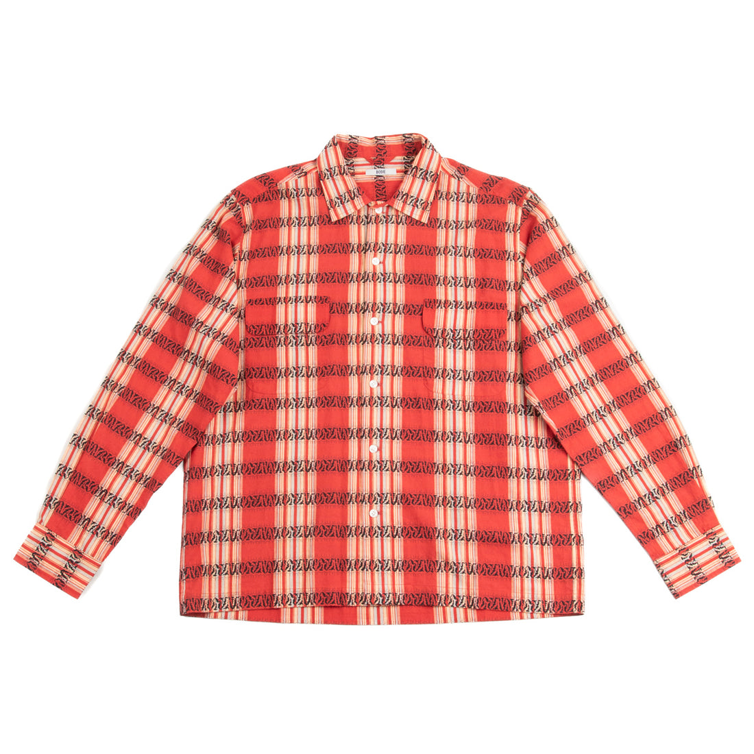 Bode Curran Stripe LS Shirt - Red Multi - Standard & Strange