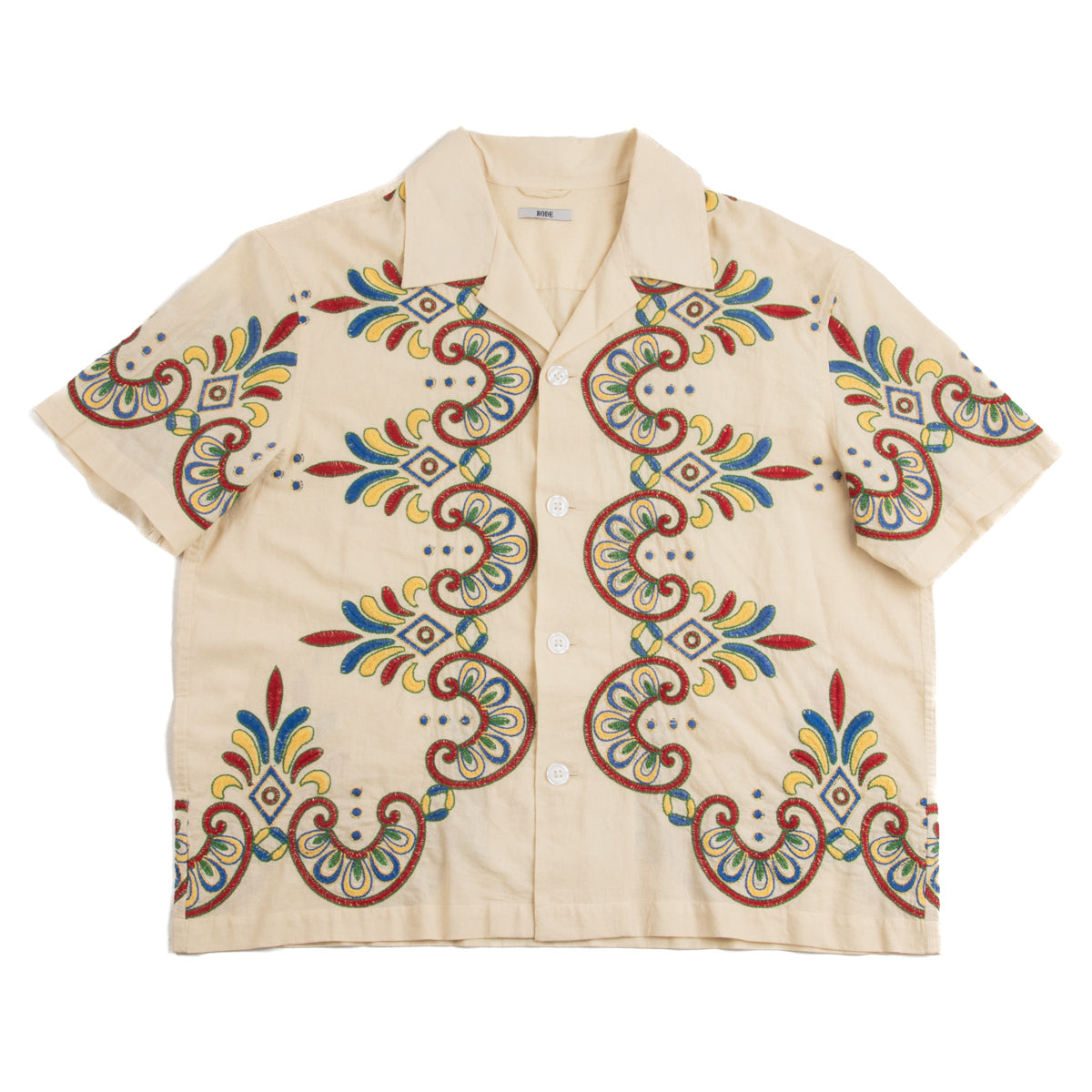 Embroidered Carnival S/S Shirt - Ecru