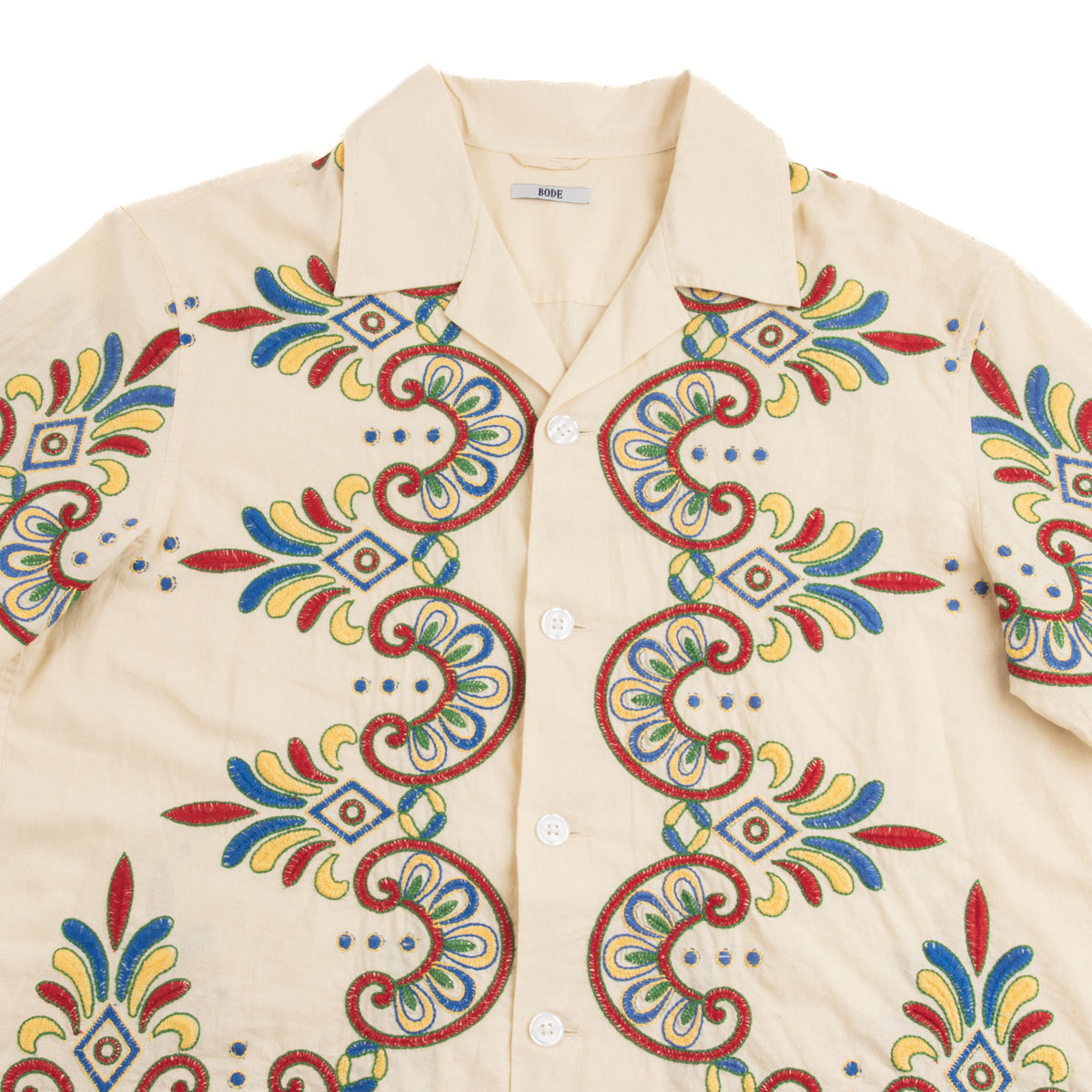 Embroidered Carnival S/S Shirt - Ecru