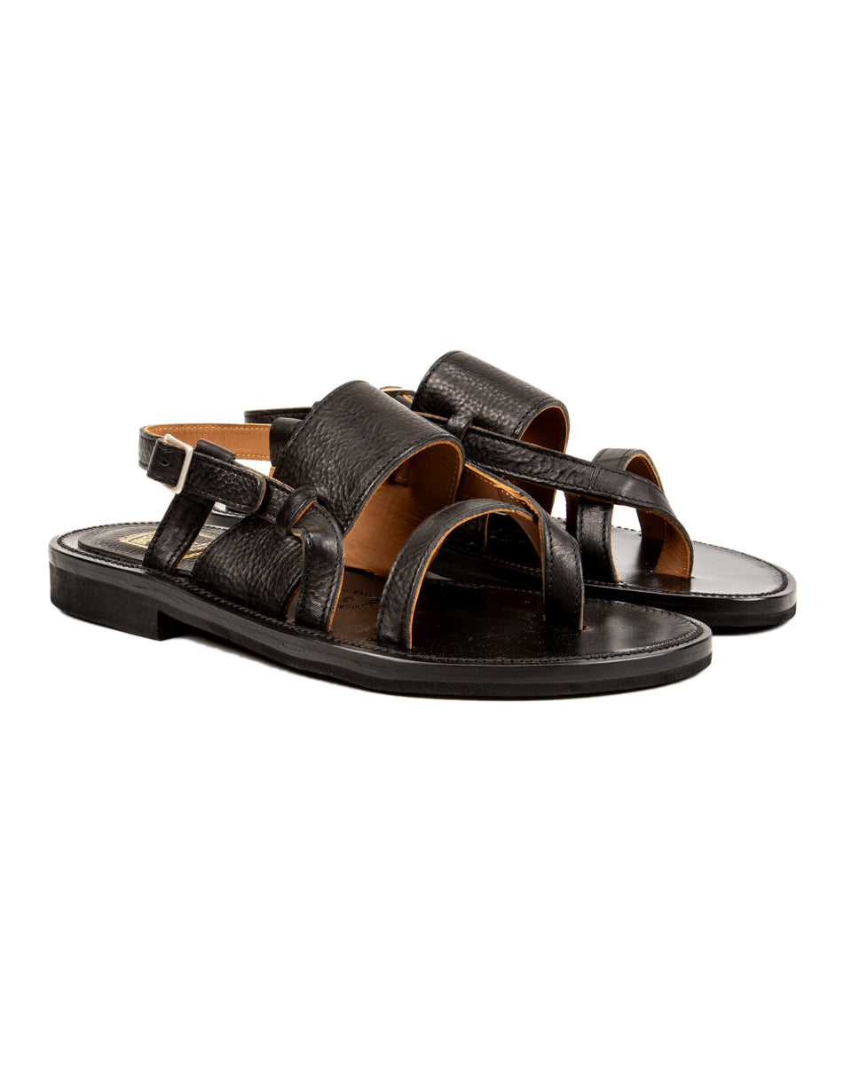 Bruschetta Shoes Malheur Sandal - Black Vachetta Leather