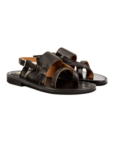 Bruschetta Shoes Malheur Sandal - Black Vachetta Leather - Standard & Strange