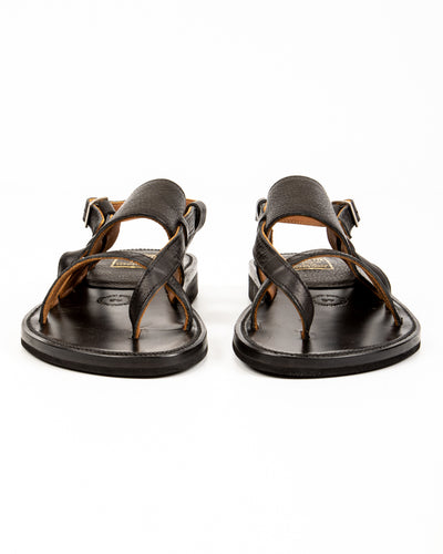 Bruschetta Shoes Malheur Sandal - Black Vachetta Leather - Standard & Strange