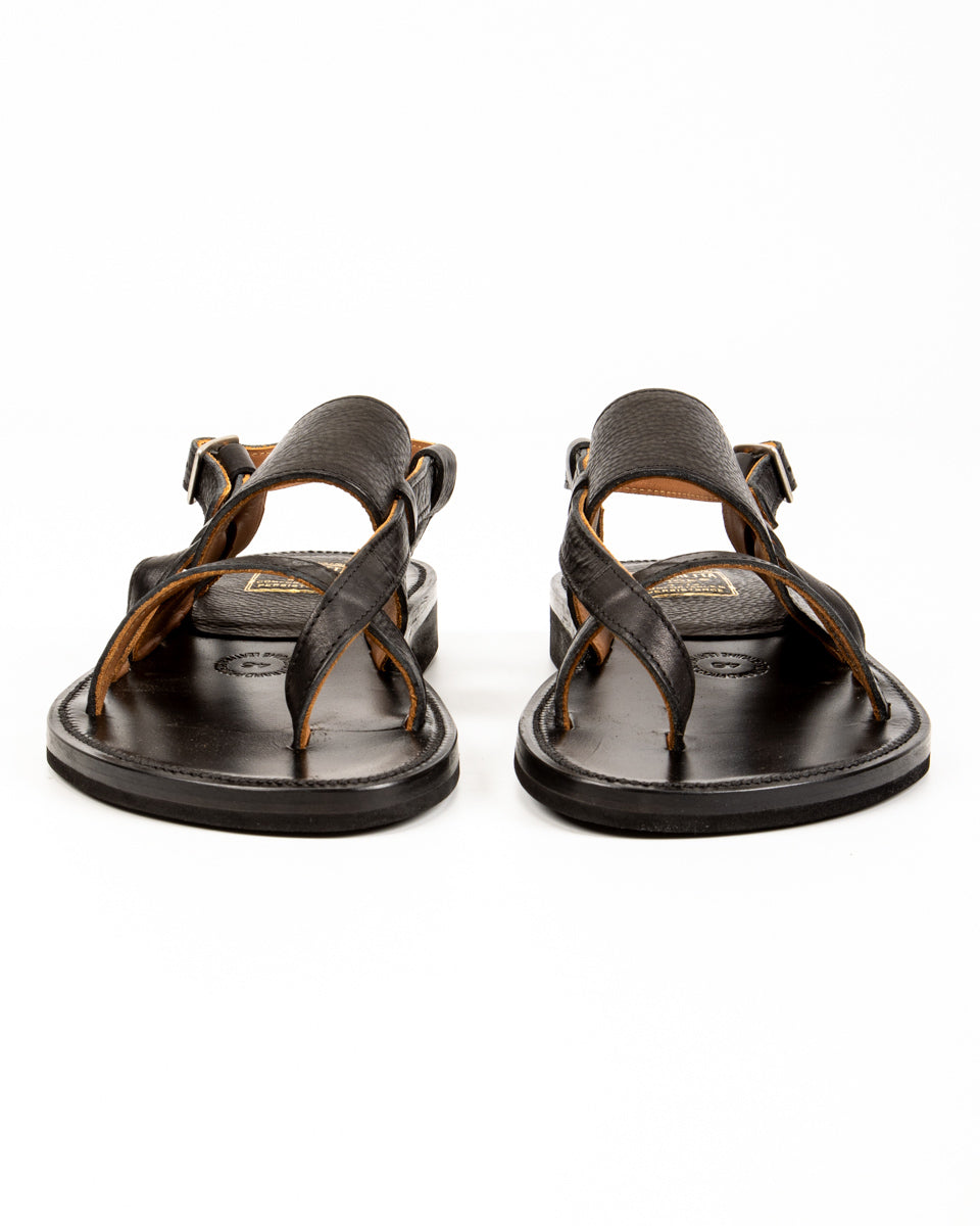 Bruschetta Shoes Malheur Sandal - Black Vachetta Leather - Standard & Strange