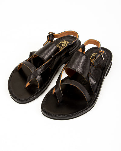 Bruschetta Shoes Malheur Sandal - Black Vachetta Leather - Standard & Strange
