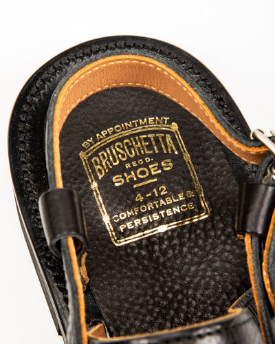 Bruschetta Shoes Malheur Sandal - Black Vachetta Leather - Standard & Strange