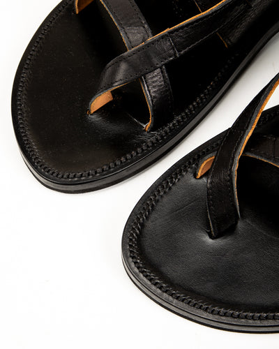 Bruschetta Shoes Malheur Sandal - Black Vachetta Leather - Standard & Strange