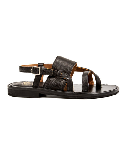 Bruschetta Shoes Malheur Sandal - Black Vachetta Leather - Standard & Strange