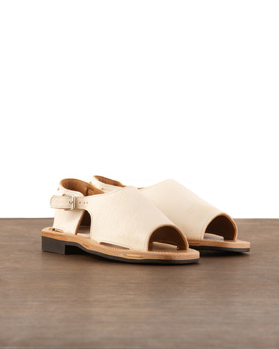 Bruschetta Shoes Toluca Sandal - White Vachetta Leather - Standard & Strange