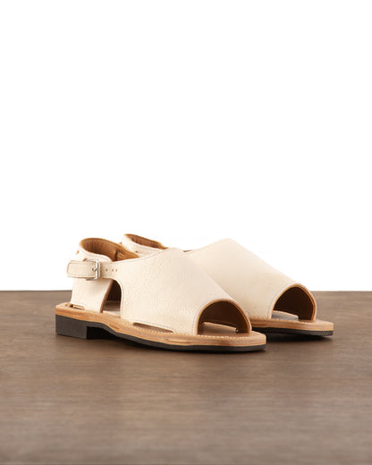Bruschetta Shoes Toluca Sandal - White Vachetta Leather - Standard & Strange