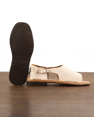 Bruschetta Shoes Toluca Sandal - White Vachetta Leather - Standard & Strange