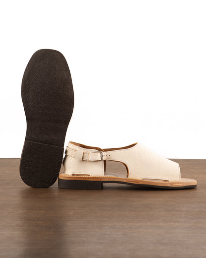 Bruschetta Shoes Toluca Sandal - White Vachetta Leather - Standard & Strange
