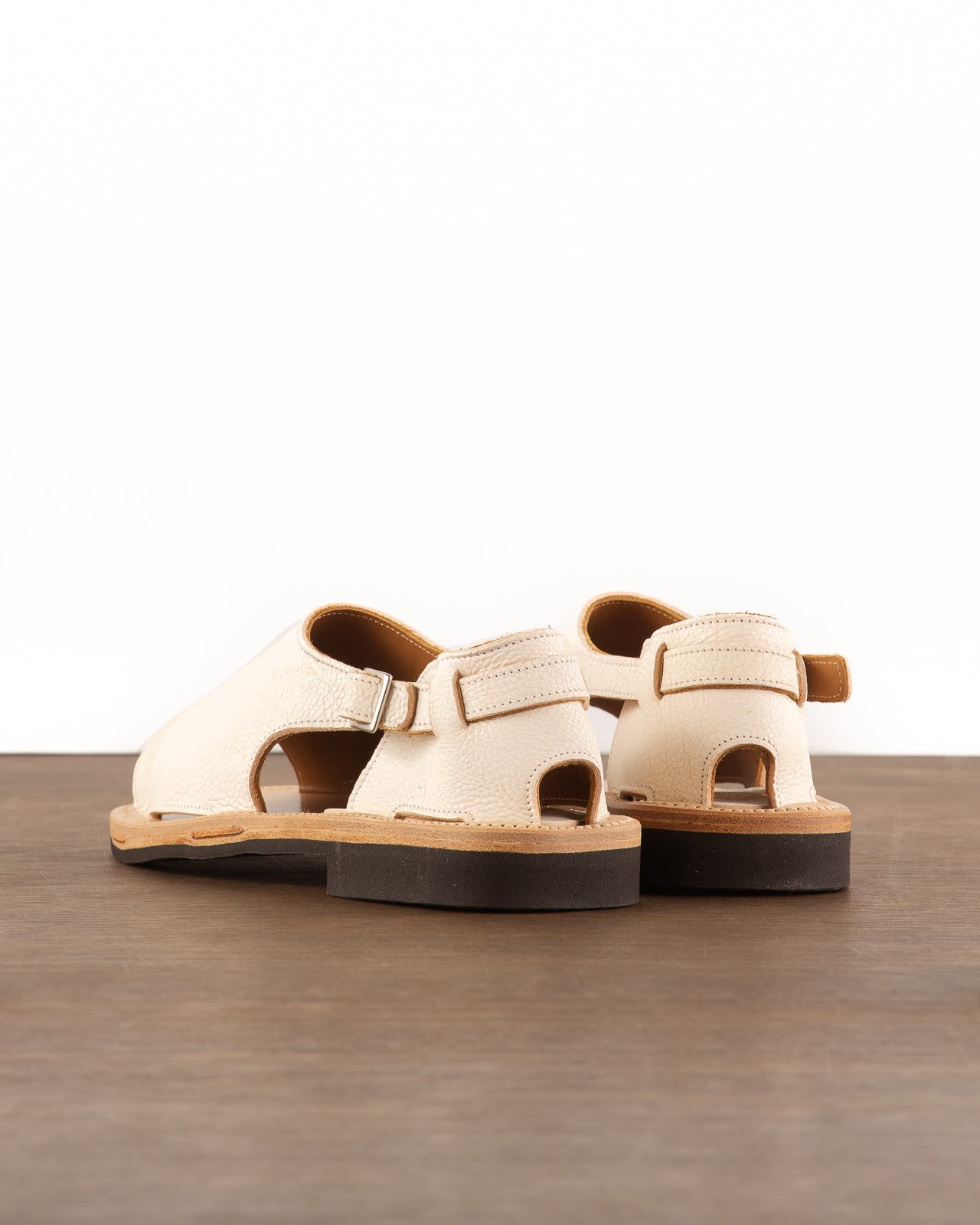 Bruschetta Shoes Toluca Sandal - White Vachetta Leather - Standard & Strange