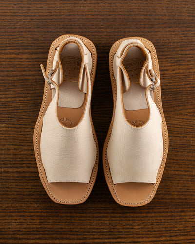 Bruschetta Shoes Toluca Sandal - White Vachetta Leather - Standard & Strange