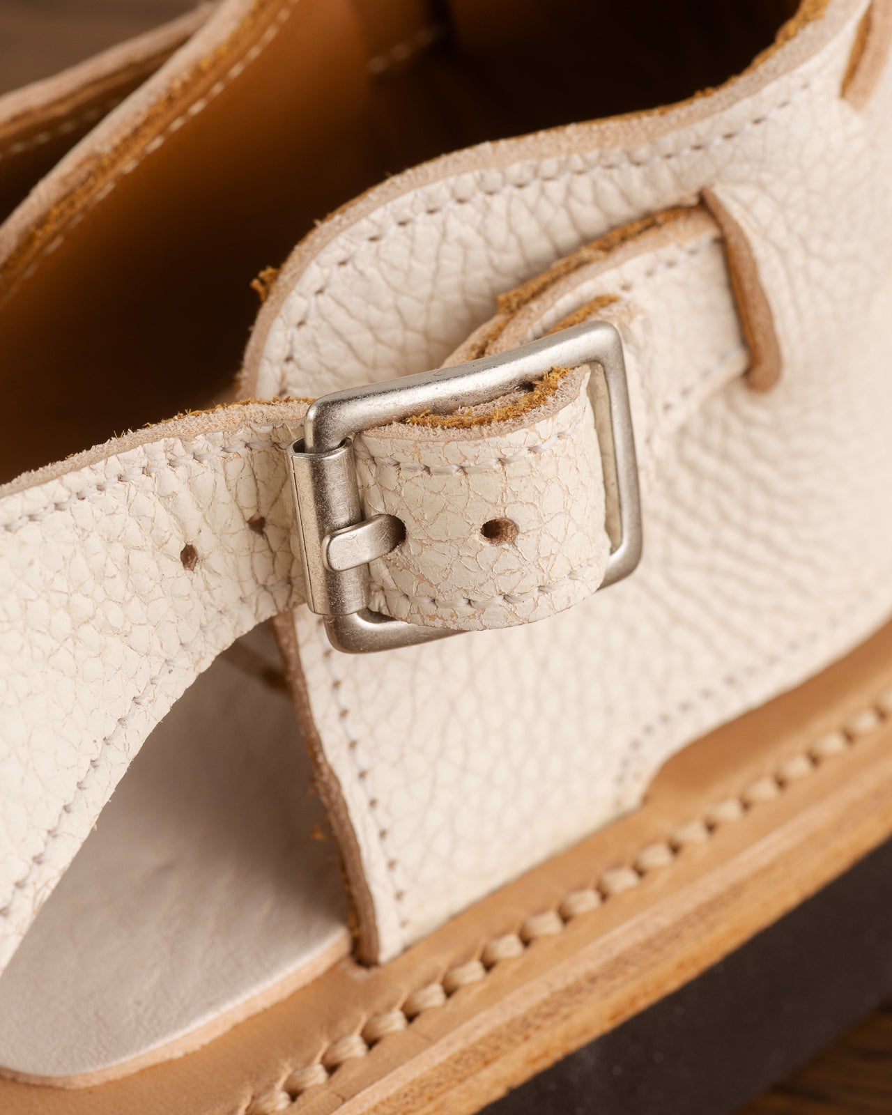 Bruschetta Shoes Toluca Sandal - White Vachetta Leather – Standard