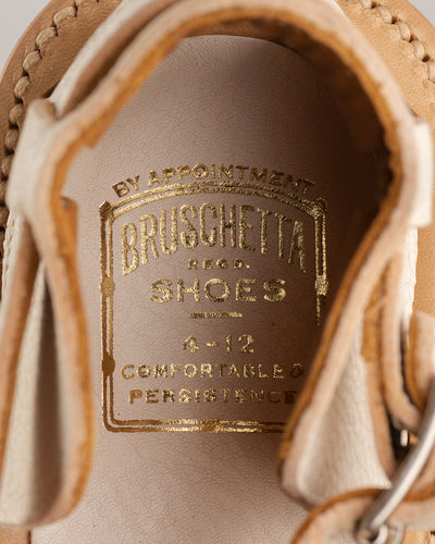 Bruschetta Shoes Toluca Sandal - White Vachetta Leather - Standard & Strange