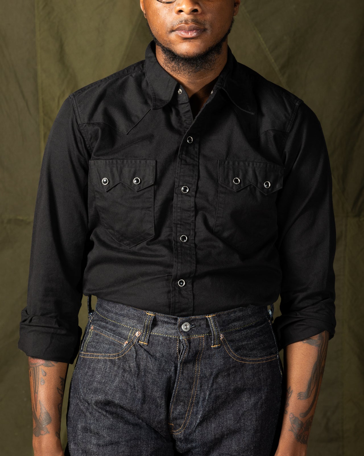 Bryceland's Co Sawtooth Westerner Shirt - Black (Washed