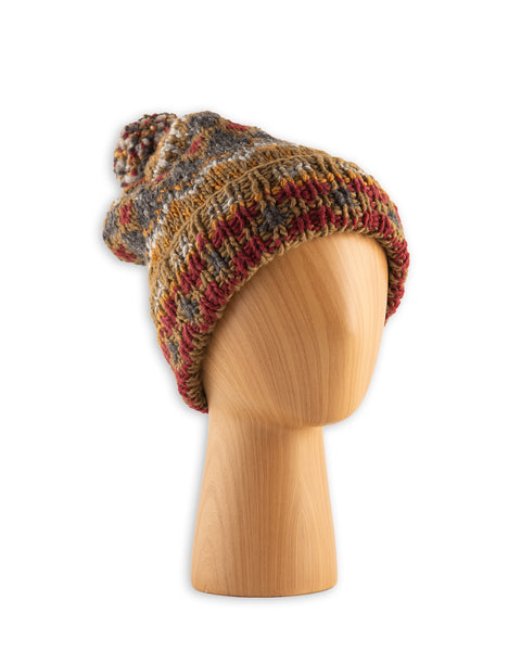 Chamula Double Cuff Cap - Fair Isle #3 - Dark Alfalfa - Standard & Strange