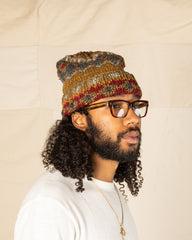 Chamula Double Cuff Cap - Fair Isle #3 - Dark Alfalfa - Standard & Strange