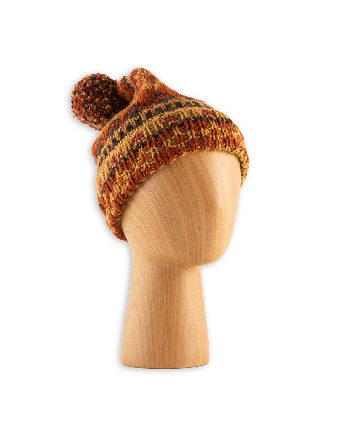 Chamula Double Cuff Cap - Fair Isle #3 - Dark Gold - Standard & Strange