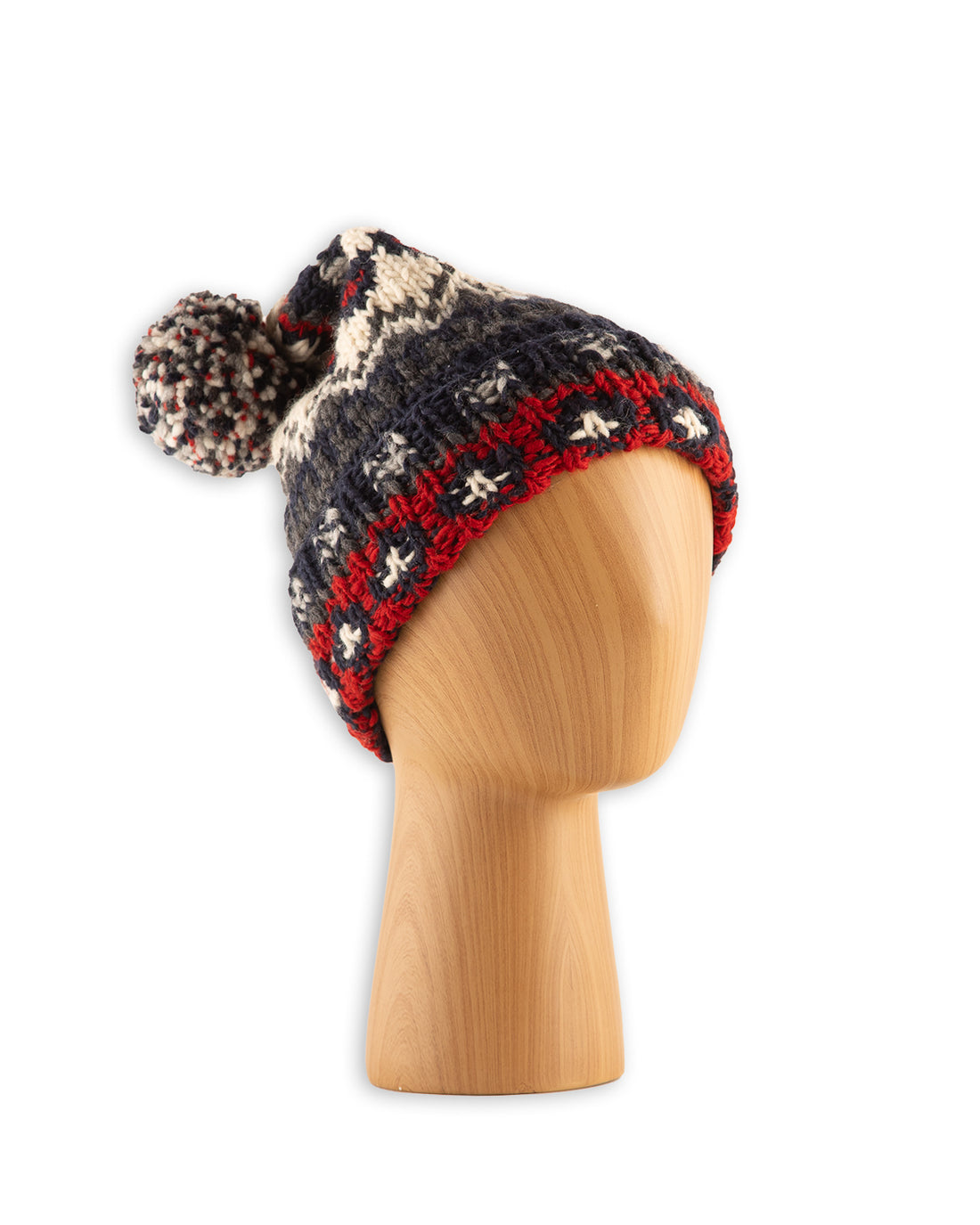 Chamula Double Cuff Cap - Fair Isle #3 - Dark Navy - Standard & Strange