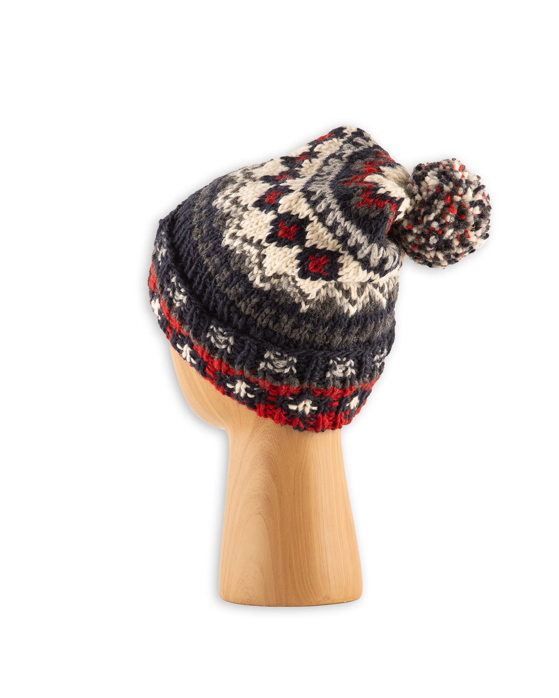 Chamula Double Cuff Cap - Fair Isle #3 - Dark Navy - Standard & Strange