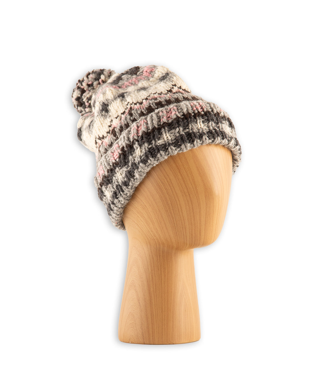 Chamula Double Cuff Cap - Fair Isle #3 - Pearl Gray Heather - Standard & Strange