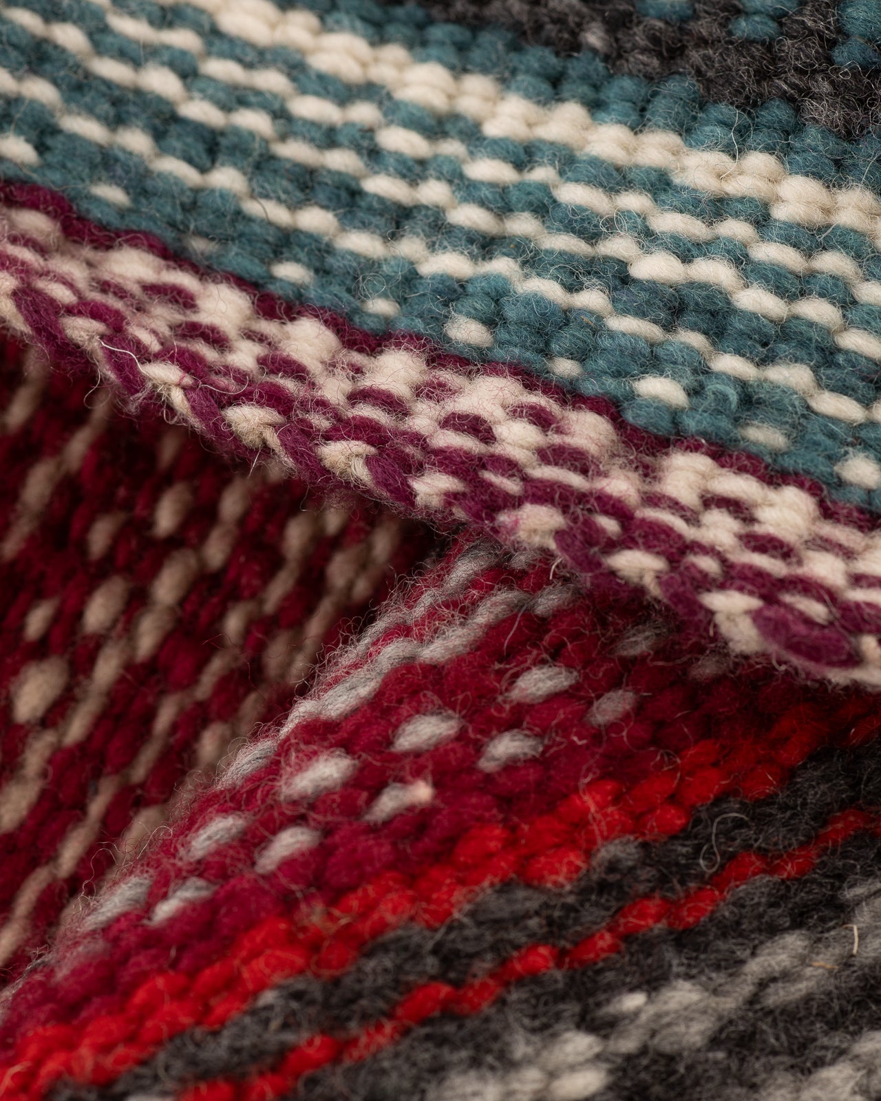 Chamula Merino Wool Blanket Poncho Southwestern Stripe