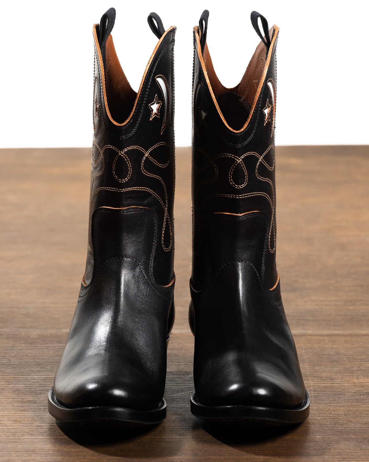 Clinch Boots Cowboy Boot "Horned Moon" Black Horsehide HR Last