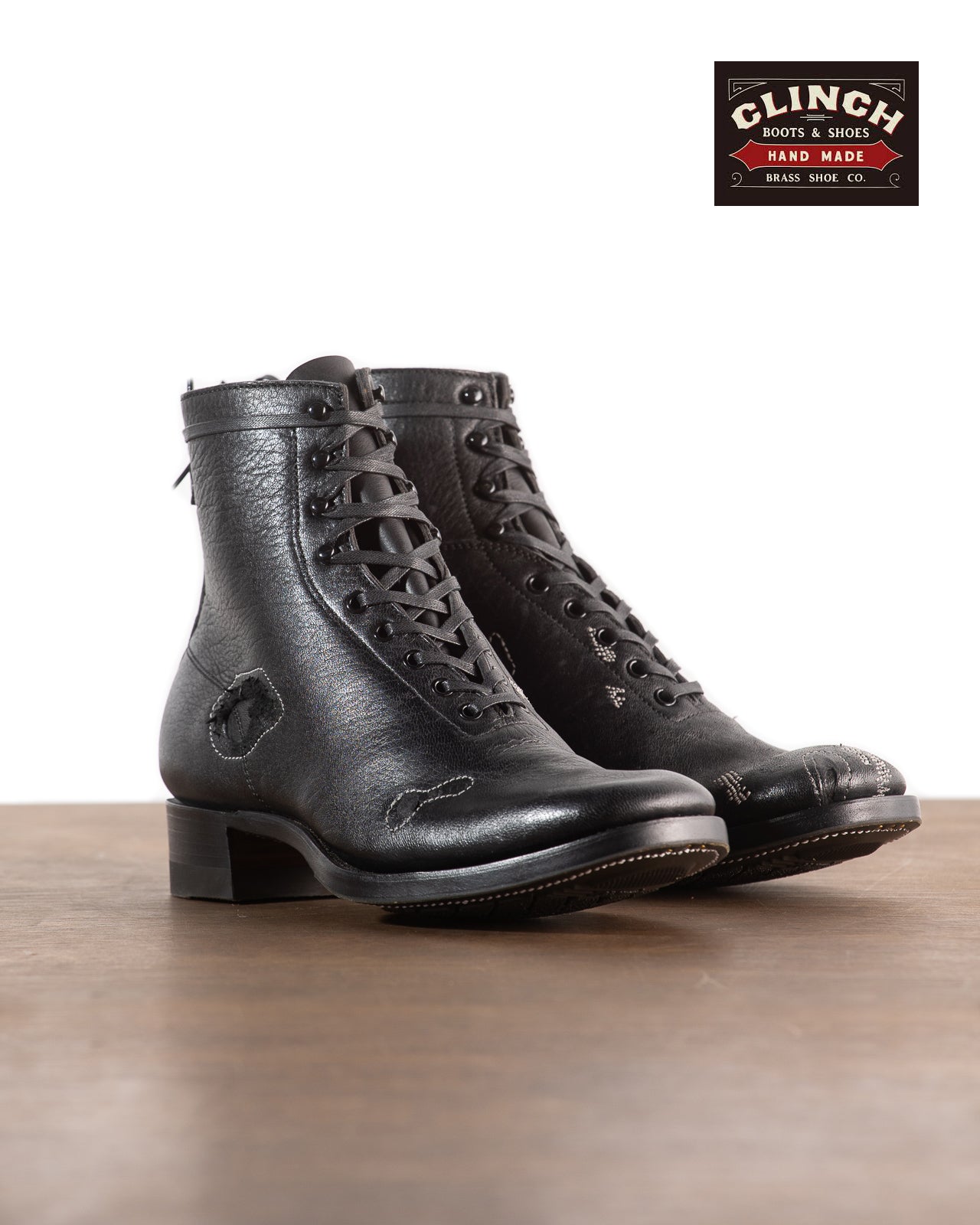 Clinch Boots DITWOL Milne Boots - Black Patchwork Deerskin - FR WIDE Last - Standard & Strange